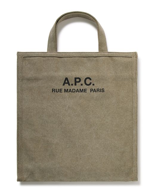 A.P.C. . Logo-Print Cotton-Canvas Tote