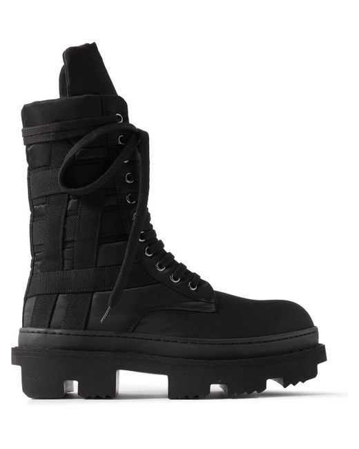 Rick Owens DRKSHDW Army Megatooth Canvas and Shell Lace-Up Boots