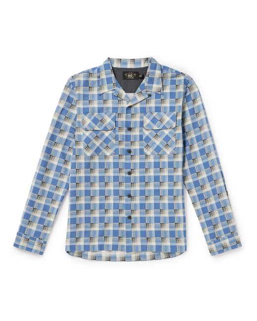 Rrl Convertible-Collar Checked Cotton-Flannel Shirt