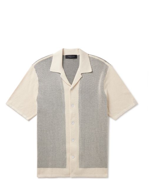 Rag & Bone Harvey Camp-Collar Jacquard-Knit Cotton-Blend Shirt