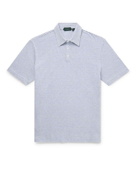 Incotex Slim-Fit Striped Linen and Cotton-Blend Polo Shirt