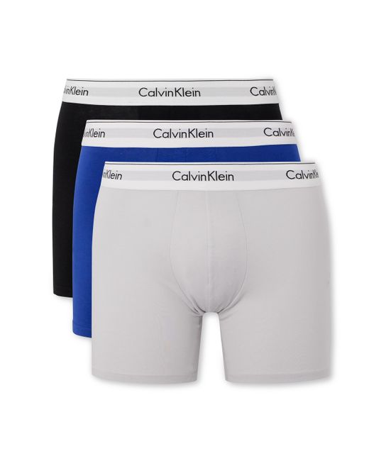 Calvin Klein Three-Pack Stretch-Cotton Boxer Briefs