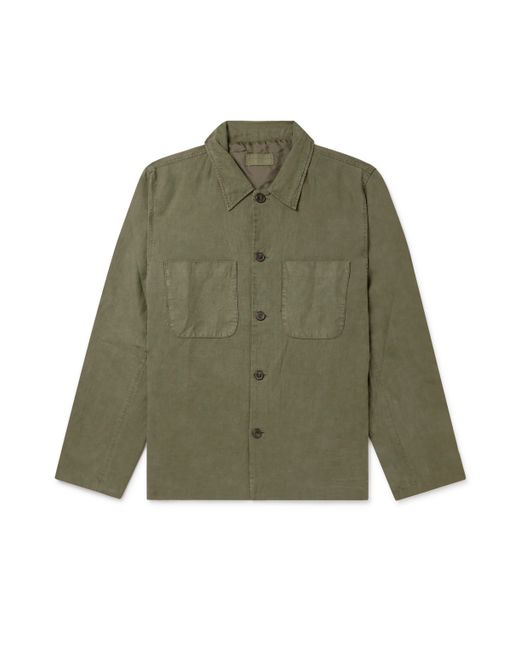 Officine Generale Harrison Garment-Dyed Lyocell Linen and Cotton-Blend Overshirt