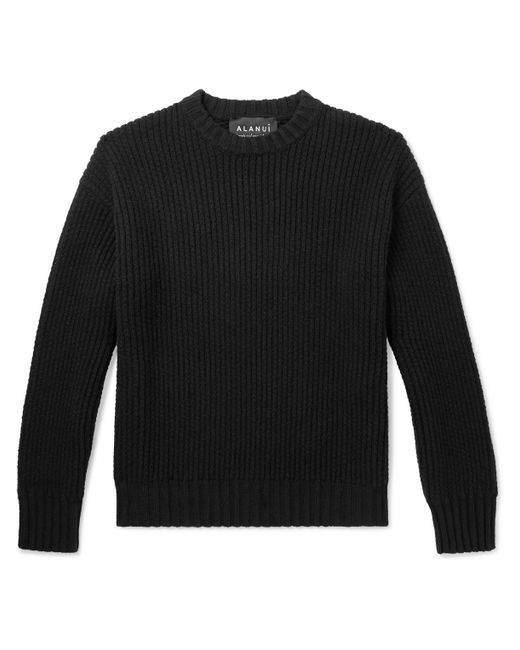 Alanui Ribbed Cashmere and Cotton-Blend Sweater