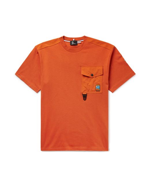 Moncler Grenoble Logo-Appliquéd Shell-Trimmed Combed Cotton-Jersey T-Shirt