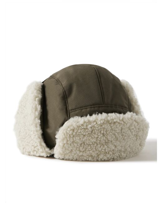 Snow Peak Padded Ripstop and Faux Shearling Trapper Cap
