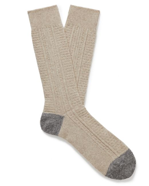 Anonymous Ism Two-Tone Wool-Blend Socks