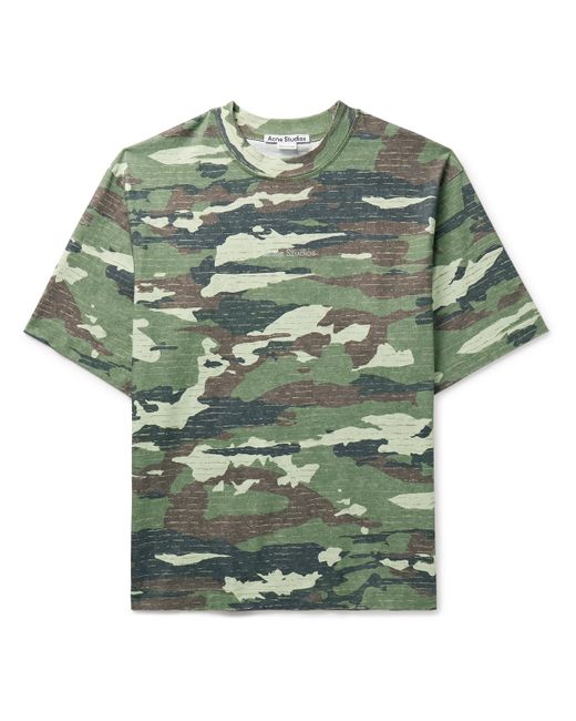 Acne Studios Extorr Crystal-Embellished Camouflage-Print Cotton-Jersey T-Shirt