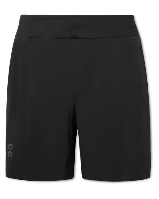 On Straight-Leg Logo-Print Stretch Recycled-Shell and Mesh Shorts
