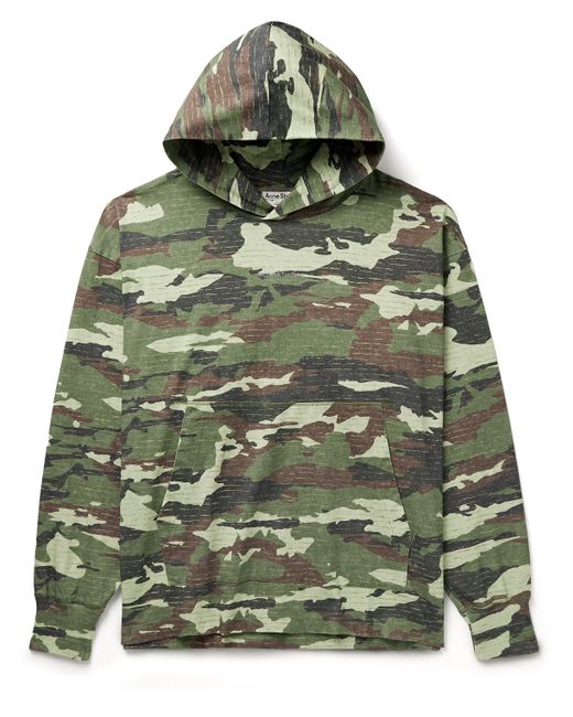 Acne Studios Franklin Crystal-Embellished Camouflage-Print Cotton-Jersey Hoodie