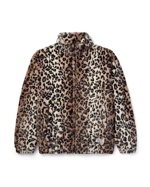 Wacko Maria Leopard-Print Faux Fur Zip-Up Track Jacket