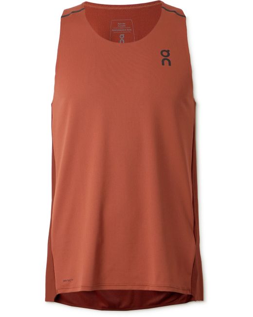 On Performance Stretch Recycled-Jersey and Mesh Tank Top