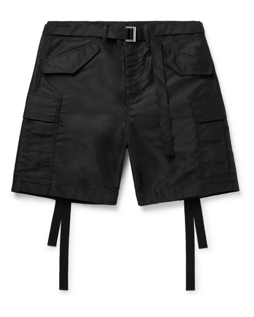 Sacai Wide-Leg Belted Nylon Cargo Shorts