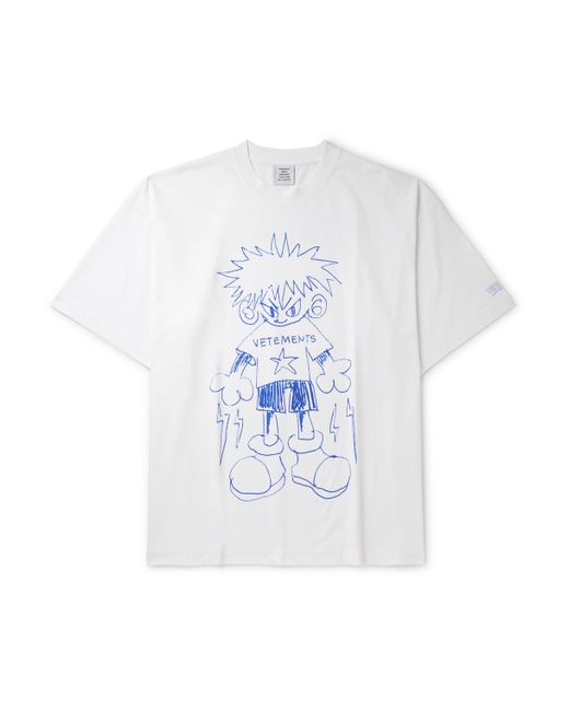 Vetements Scribbled Teen Oversized Logo-Print Cotton-Jersey T-Shirt