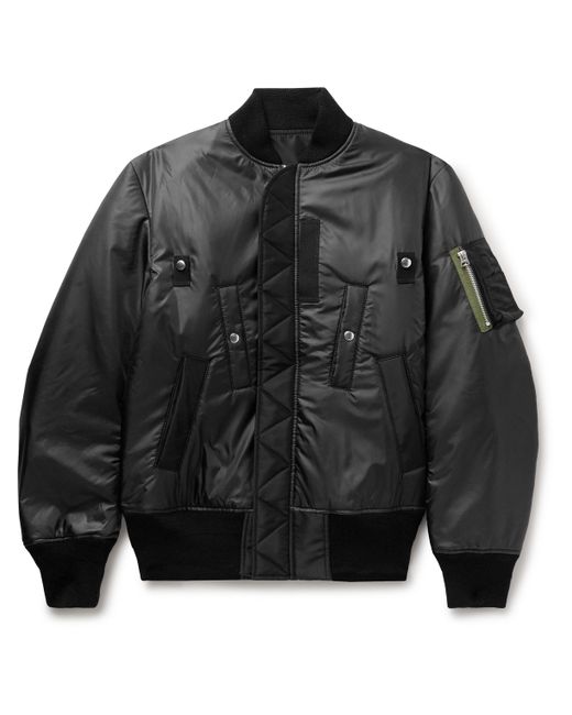 Sacai Canvas-Trimmed Padded Shell Bomber Jacket
