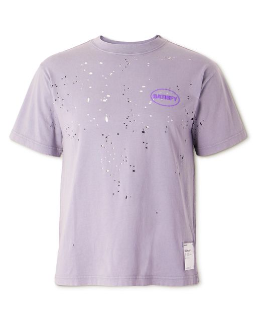 Satisfy Distressed Logo-Print MothTech Organic Cotton-Jersey T-Shirt