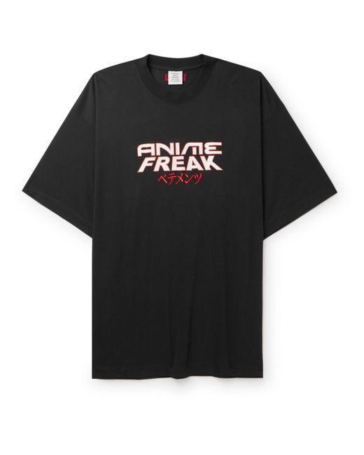 Vetements Anime Freak Oversized Printed Embroidered Cotton-Jersey T-Shirt