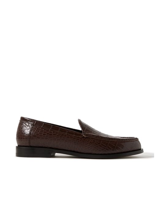 Manolo Blahnik Ralone Croc-Effect Leather Loafers