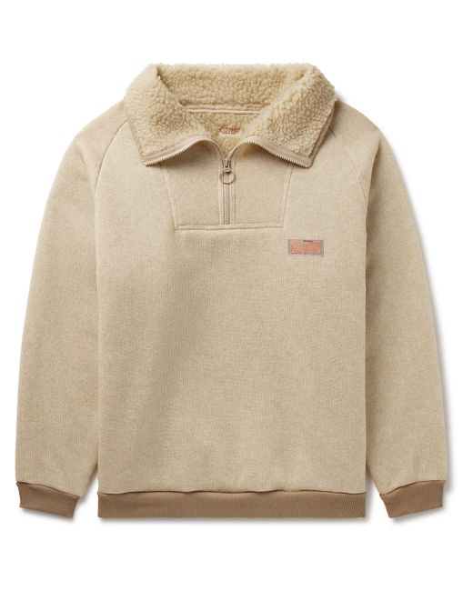 Kapital Alpine Logo-Appliquéd Fleece-Lined Knitted Half-Zip Sweatshirt