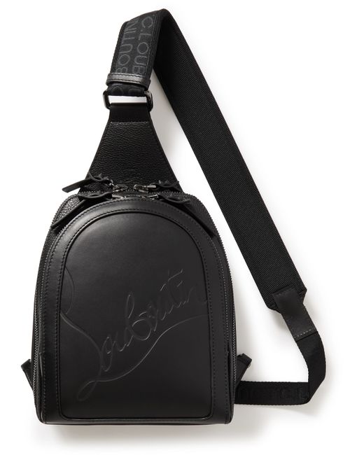 Christian Louboutin Loubifunk Logo-Debossed Mesh-Trimmed Leather Backpack
