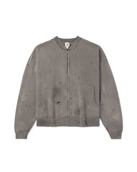 Saint Mxxxxxx Distressed Cotton-Jersey Bomber Jacket
