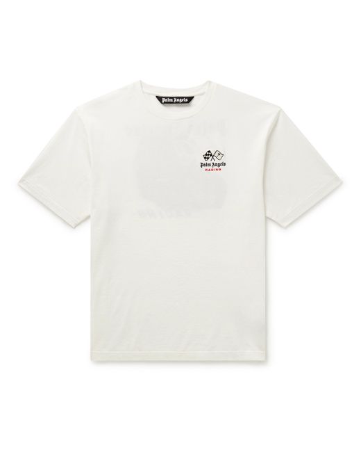 Palm Angels Racing Logo-Embroidered Printed Cotton-Jersey T-Shirt