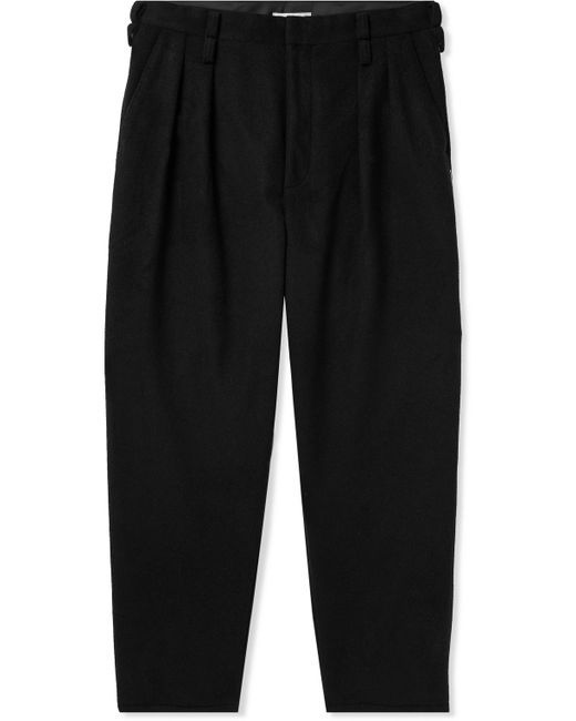 Wtaps Tapered Straight-Leg Pleated Brushed Wool-Blend Trousers