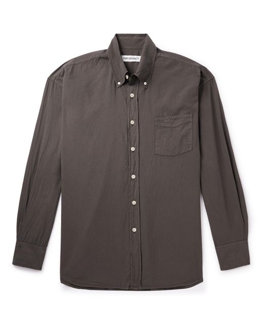 Our Legacy Borrowed Button-Down Collar Oversized Cotton-Voile Shirt