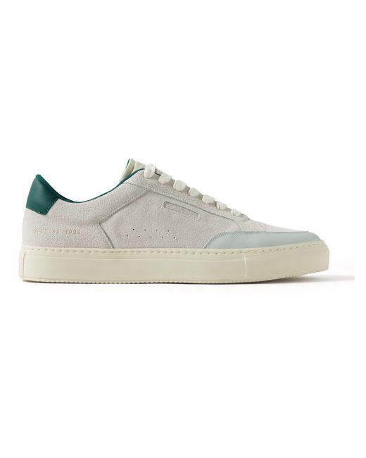 Common Projects Tennis Pro Shell and Leather-Trimmed Suede Sneakers