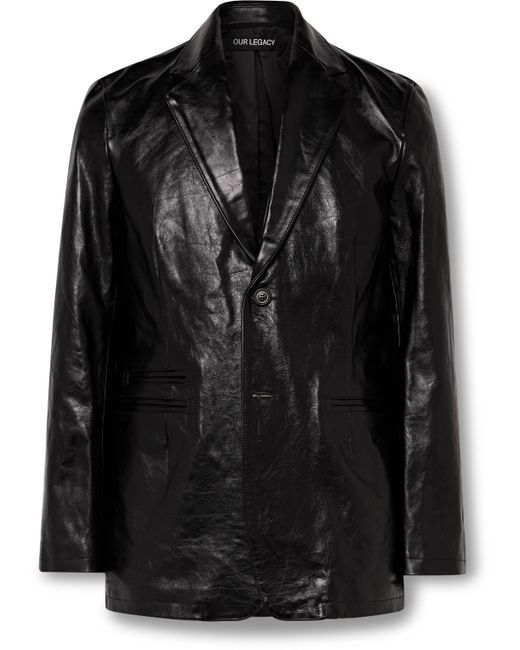 Our Legacy Opening Slim-Fit Crinkled-Leather Blazer