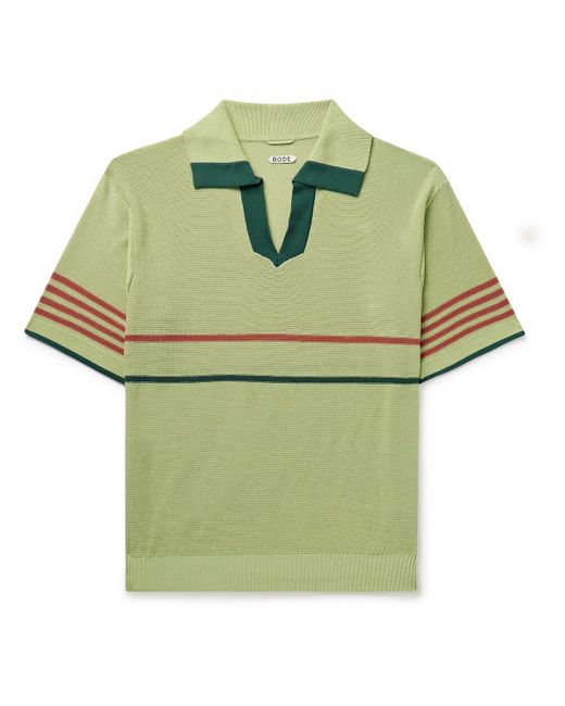 Bode Palmer Striped Cotton Polo Shirt