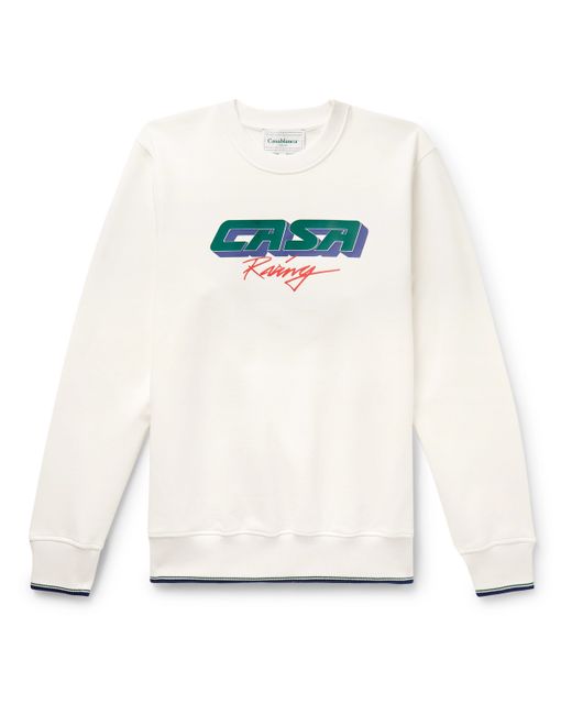 Casablanca Casa Racing 3D Logo-Appliquéd Organic Cotton-Jersey Sweatshirt