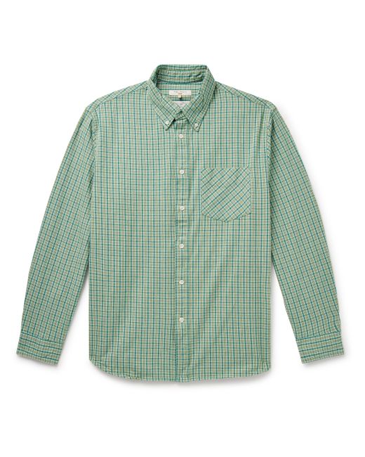 Nudie Jeans Filip Button-Down Collar Checked Organic Cotton-Flannel Shirt