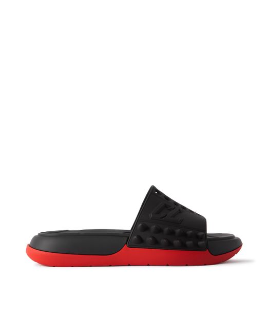 Christian Louboutin Take It Easy Logo-Embossed Cutout Spiked Rubber Slides