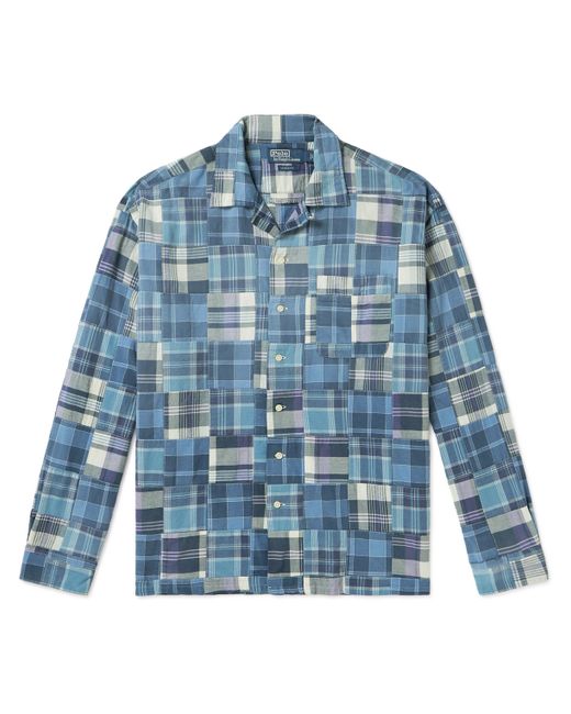 Polo Ralph Lauren Convertible-Collar Patchwork Checked Cotton-Madras Shirt