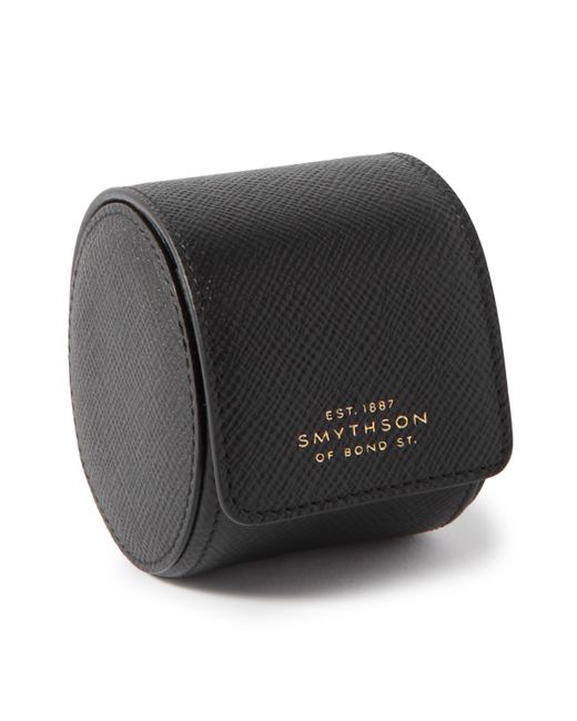 Smythson Panama Cross-Grain Leather Watch Roll