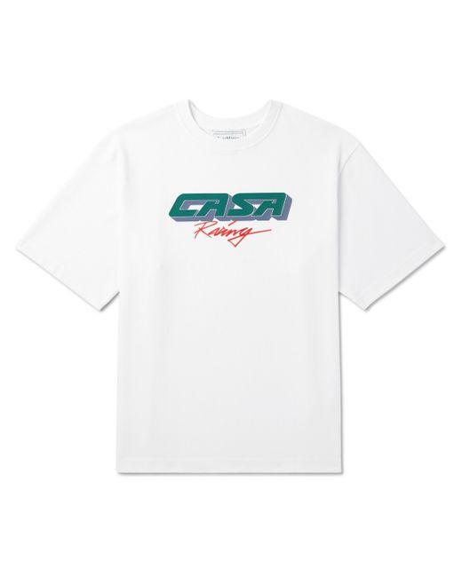Casablanca Casa Racing 3D Logo-Appliquéd Cotton-Jersey T-Shirt