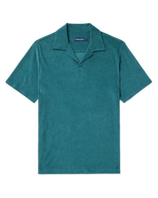 Frescobol Carioca Faustino Camp-Collar Cotton Lyocell and Linen-Blend Terry Polo Shirt