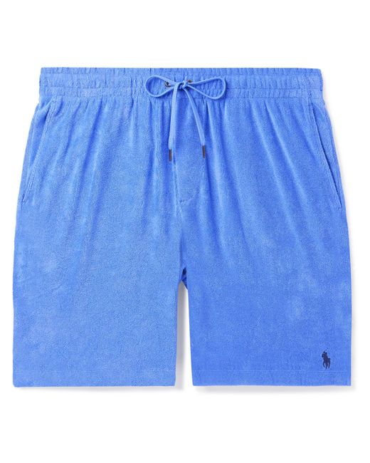 Polo Ralph Lauren Straight-Leg Logo-Embroidered Cotton-Blend Terry Drawstring Shorts