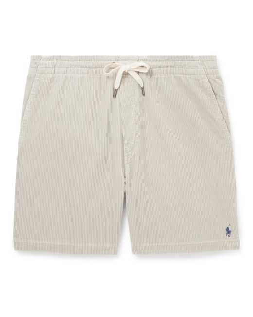 Polo Ralph Lauren Prepster Straight-Leg Logo-Embroidered Cotton-Corduroy Drawstring Shorts