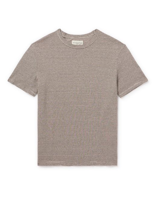Officine Generale Striped Cotton and Linen-Blend Shirt
