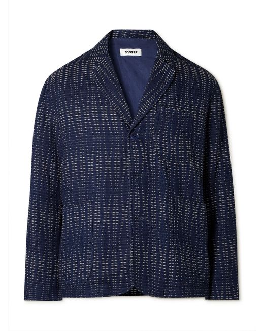 Ymc Scuttler Sashiko Indigo-Dyed Cotton and Wool-Blend Suit Jacket