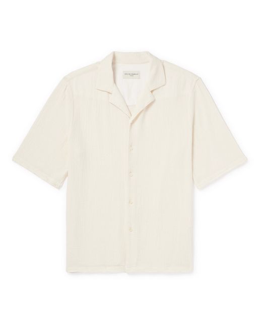 Officine Generale Eren Camp-Collar Textured-Cotton Shirt