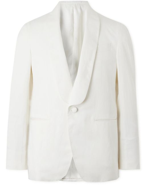 Caruso Shawl-Collar Silk and Linen-Blend Tuxedo Jacket