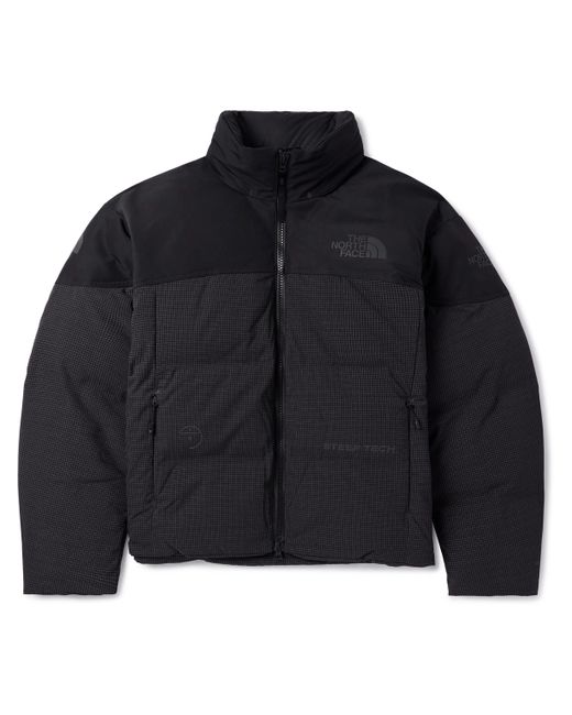 The North Face Steep Tech Logo-Appliquéd Checked Shell Hooded Down Jacket