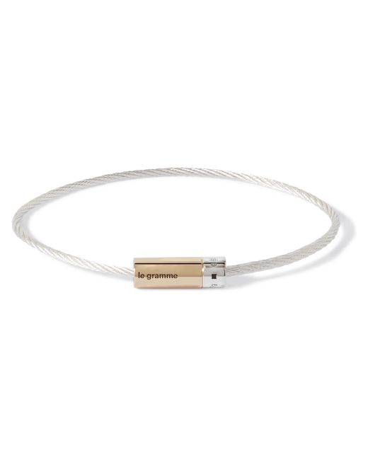 Le Gramme Cable Sterling and 18-Karat Gold Bracelet