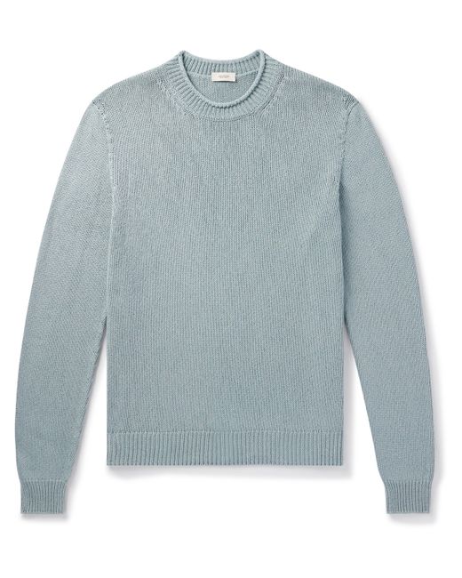 Agnona Logo-Appliquéd Silk and Cotton-Blend Sweater