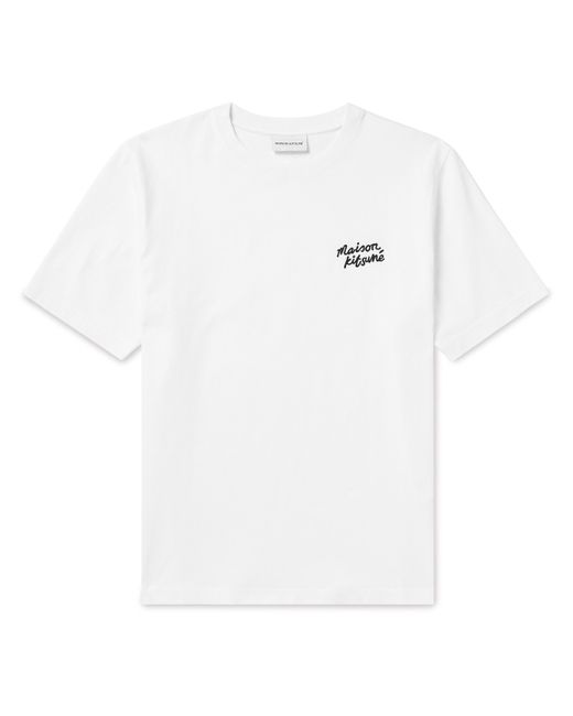 Maison Kitsuné Logo-Embroidered Cotton-Jersey T-Shirt