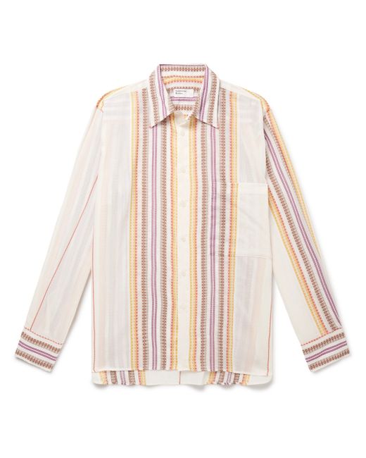 Universal Works Striped Cotton-Jacquard Shirt