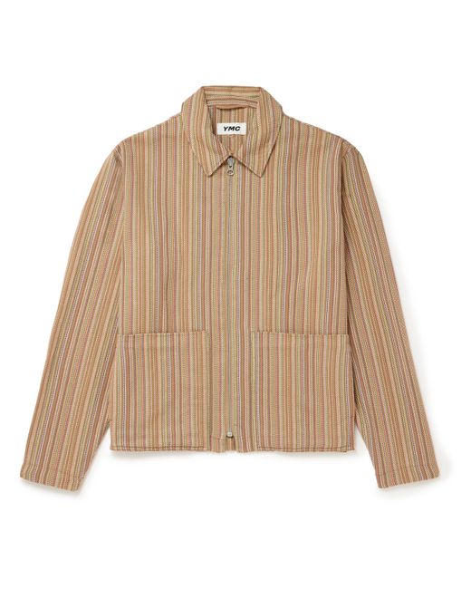 Ymc Bay City Striped Cotton-Jacquard Blouson Jacket